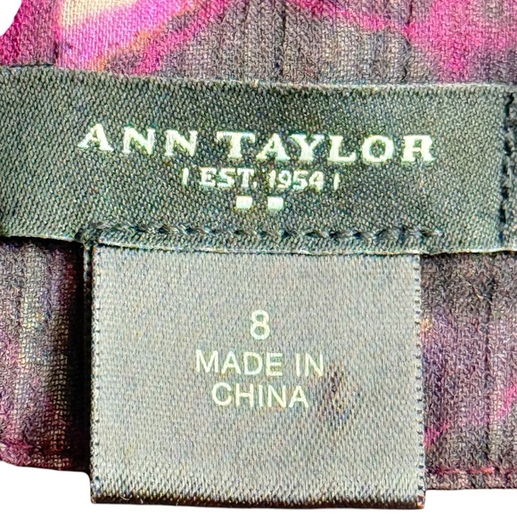 Ann Taylor Fringe Mini Skirt Biege, Maroon Floral - Picture 7 of 9